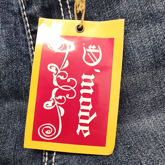 NEW D'mode Jeans Womens 11 Juniors Blue Mid Rise Straight Leg Flap Pockets Bling - Picture 7 of 16